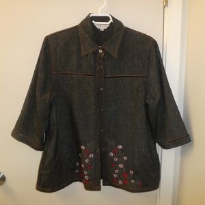 Black Button Up w/whimsical designs
